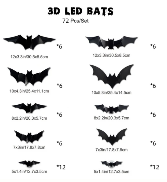 🎃 HOT SALE 50% OFF | 🦇 Spooky 3D Lighted Bats – Transform Your Home into a Haunted Mansion! 👻
