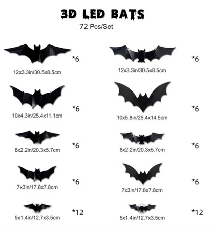 🎃 HOT SALE 50% OFF | 🦇 Spooky 3D Lighted Bats – Transform Your Home into a Haunted Mansion! 👻