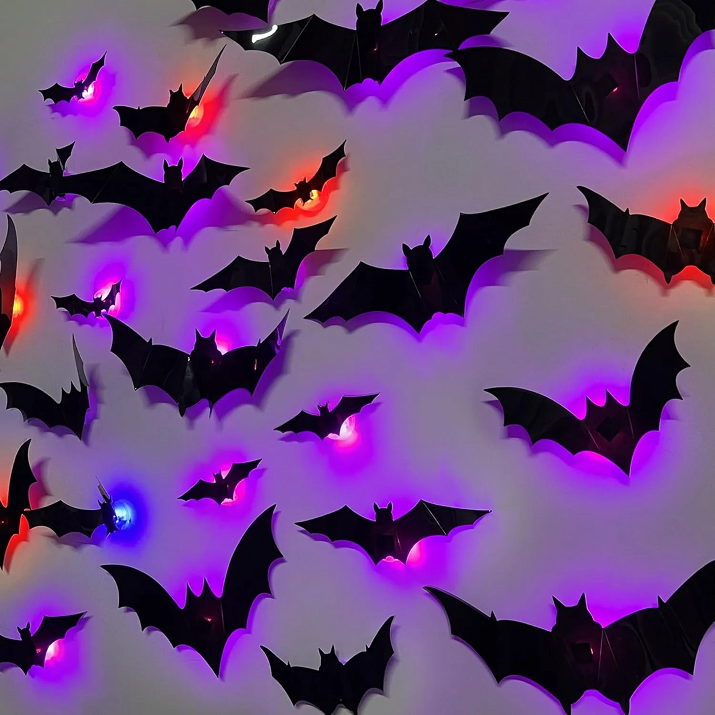 🎃 HOT SALE 50% OFF | 🦇 Spooky 3D Lighted Bats – Transform Your Home into a Haunted Mansion! 👻