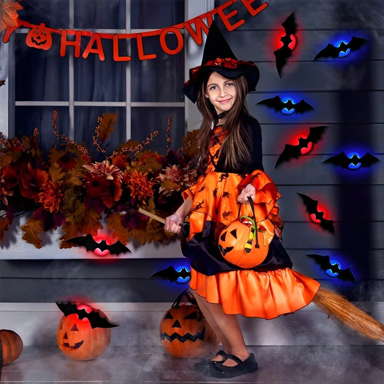 🎃 HOT SALE 50% OFF | 🦇 Spooky 3D Lighted Bats – Transform Your Home into a Haunted Mansion! 👻