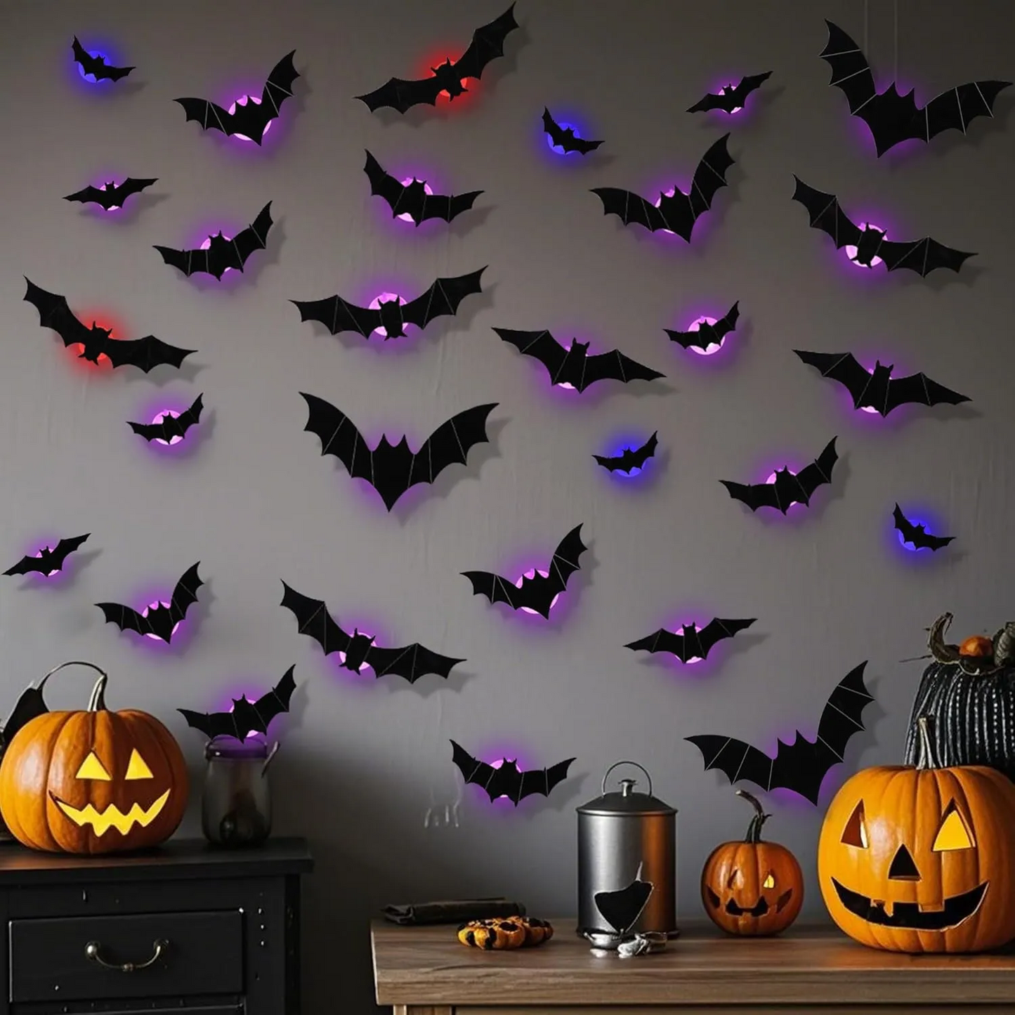 🎃 HOT SALE 50% OFF | 🦇 Spooky 3D Lighted Bats – Transform Your Home into a Haunted Mansion! 👻