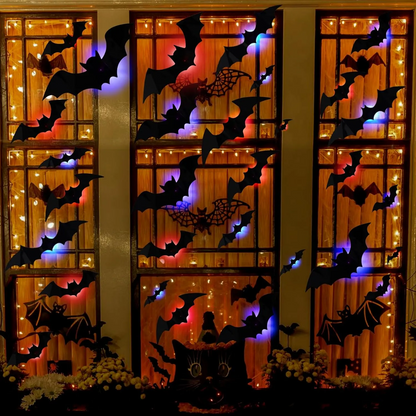 🎃 HOT SALE 50% OFF | 🦇 Spooky 3D Lighted Bats – Transform Your Home into a Haunted Mansion! 👻