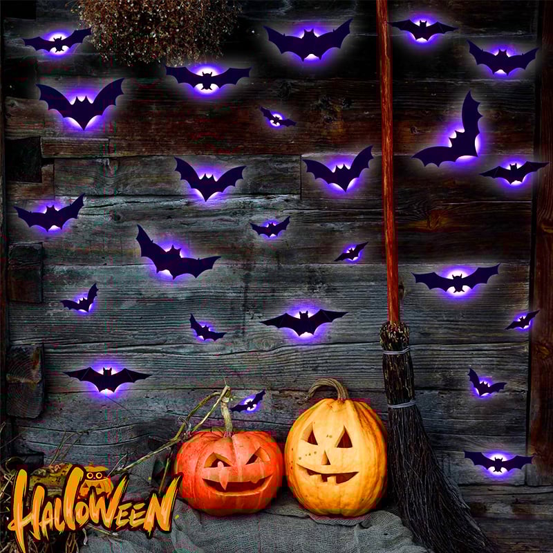 🎃 HOT SALE 50% OFF | 🦇 Spooky 3D Lighted Bats – Transform Your Home into a Haunted Mansion! 👻